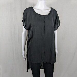 Splendid Black Short Sleeve High - Low Top Women's Size XL